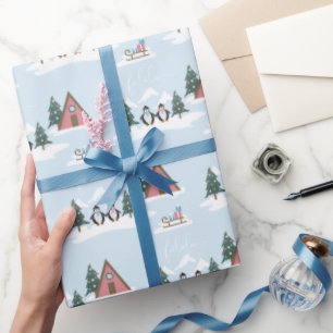 Cute Fun Kerstvalalala Penguins Verpakkingspapier Cadeaupapier