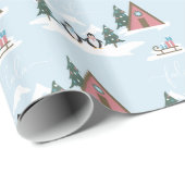 Cute Fun Kerstvalalala Penguins Verpakkingspapier Cadeaupapier (Rol Hoek)