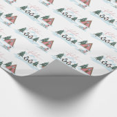 Cute Fun Kerstvalalala Penguins Verpakkingspapier Cadeaupapier (Hoek)