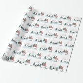 Cute Fun Kerstvalalala Penguins Verpakkingspapier Cadeaupapier (Uitgerold)