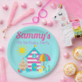 Cute Fun Kinder Beach Summer Papieren Bordje (Feest)