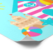 Cute Fun Kinder Beach Summer Poster (Hoek)