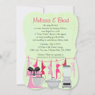 Cute Fun Kitchen Lingerie Bridal Shower Invitation Kaart