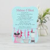Cute Fun Kitchen Lingerie Bridal Shower Invitation Kaart (Staand voorkant)