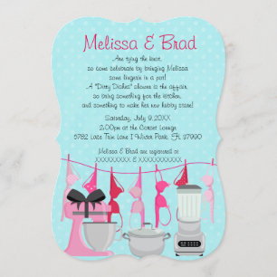 Cute Fun Kitchen Lingerie Bridal Shower Invitation Kaart