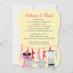 Cute Fun Kitchen Lingerie Bridal Shower Invitation Kaart
