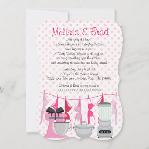 Cute Fun Kitchen Lingerie Bridal Shower Invitation Kaart