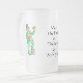 Cute Fun Leprechaun "Luck of the Irish" Matglas Bierpul (Voorkant links)