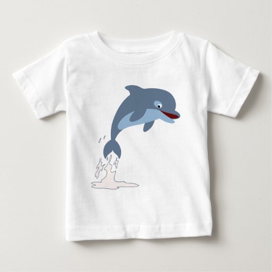 Cute Fun-Loving Cartoon Dolphin Baby T-Shirt (Voorkant)