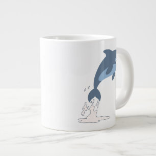 Cute Fun-Loving Cartoon Dolphin Grote Koffiekop
