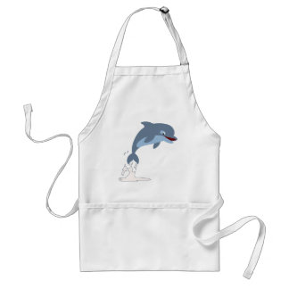 Cute Fun-Loving Cartoon Dolphin Standaard Schort