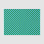 Cute Fun Modern Checkerboard Blue Green Geometric Tissuepapier (Voorkant)