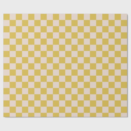 Cute Fun Modern Checkerboard Gele Geometric Cadeaupapier (Vlak)