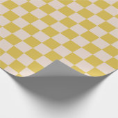 Cute Fun Modern Checkerboard Gele Geometric Cadeaupapier (Hoek)