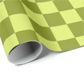 Cute Fun Modern Checkerboard Limoen Olive Geometri Cadeaupapier (Rol Hoek)