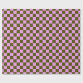 Cute Fun Modern Checkerboard Olive Lila Geometric Cadeaupapier (Vlak)