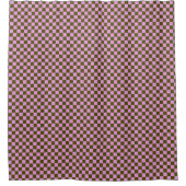 Cute Fun Modern Checkerboard Olive Lilac Geometric Douchegordijn (Voorkant)