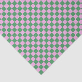 Cute Fun Modern Checkerboard Pink Green Geometric Tissuepapier (Detail)