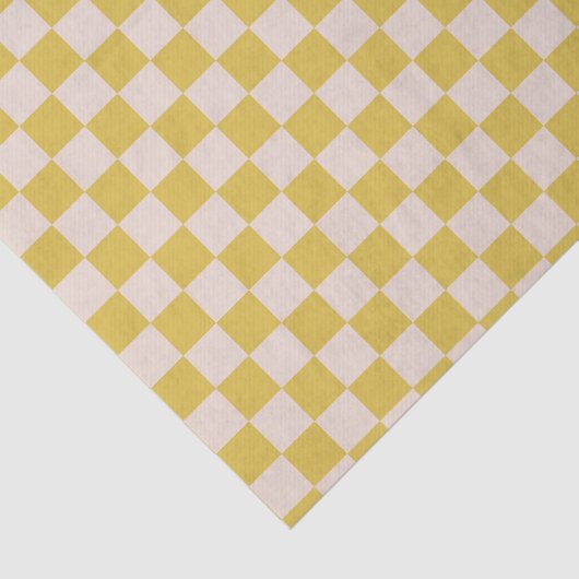 Cute Fun Modern Checkerboard Yellow Geometric Tissuepapier (Detail)