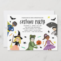 Cute Fun Modern Uitnodiging voor een Halloween ver