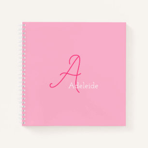 Cute Fun Modern Unique Girly Pink Monogram Notitieboek