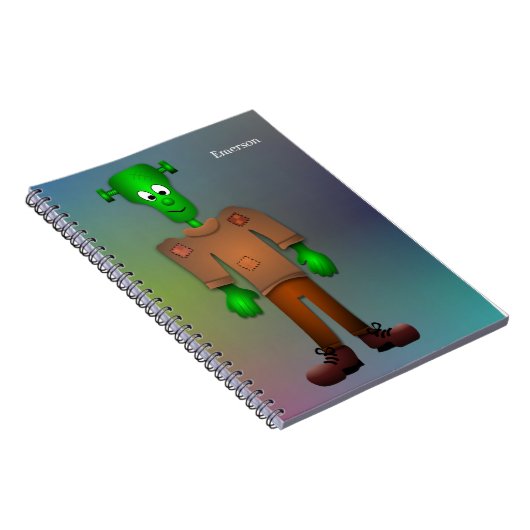 Cute Fun Monster Illustration - Personalized Name Notitieboek (Rechterzijde)