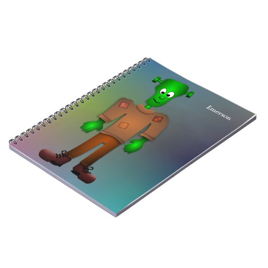 Cute Fun Monster Illustration - Personalized Name Notitieboek (Linkerzijde)