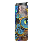 Cute Fun Nerd Cat Wearing Glasses Artwork Thermosbeker (Gedraaid links)