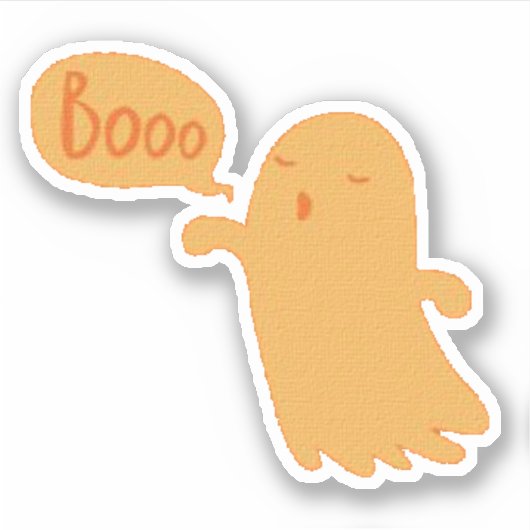Cute Fun Oranje Boo Ghost Halloween Sticker (Voorkant)