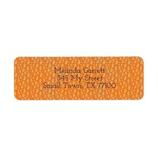 Cute Fun Oranje Ghost Halloween Custom Address Etiket (Voorkant)