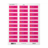 Cute Fun Paars Roze Little Monster Custom Address Etiket (Full Sheet)