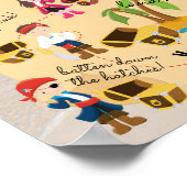 Cute Fun Personalized Pirate Treasure Map Foto Poster (Hoek)
