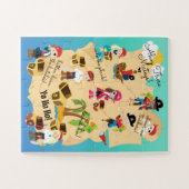Cute Fun Personalized Pirate Treasure Map Legpuzzel (Horizontaal)