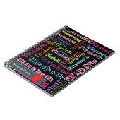 Cute Fun Persoonlijk Voorkeurspatroon op Zwart Notitieboek (Linkerzijde)