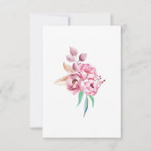 Cute Fun Pink Gold Floral Birthday Foto Bedankkaart (Achterkant)