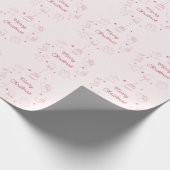 Cute Fun Pink Red Hand Drawn Christmas Cadeaupapier (Hoek)