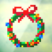 Cute Fun Pixel Art Geek 8 bit Green Advent Wreater Raamsticker (Vel 3)