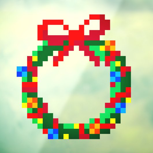 Cute Fun Pixel Art Geek 8 bit Green Advent Wreater Raamsticker (Vel 3)