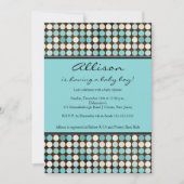 Cute FUN Polka Dots Blue & Brown Boy Shower Kaart (Voorkant)