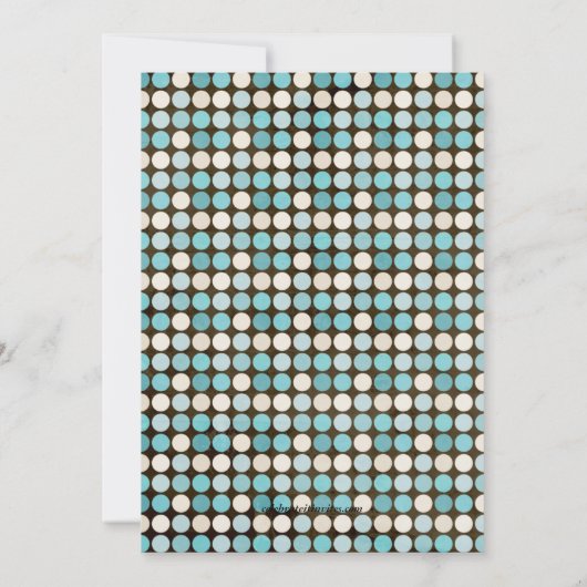 Cute FUN Polka Dots Blue & Brown Boy Shower Kaart (Achterkant)