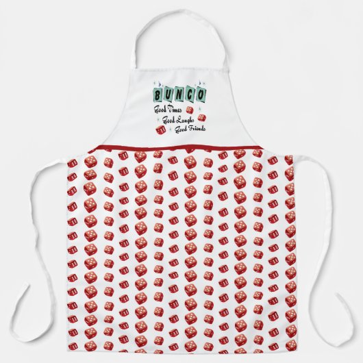 Cute Fun Red Dice Retro Bunco Schort (Voorkant)