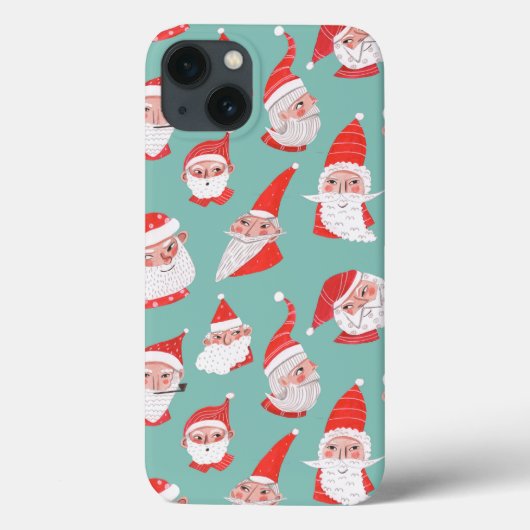 Cute Fun Red en Turquoise Father KerstPattern Case-Mate iPhone Case (Achterkant)