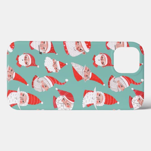 Cute Fun Red en Turquoise Father KerstPattern Case-Mate iPhone Case (Achterkant (horizontaal))