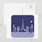 Cute Fun Retro Paris Digital  Art Design Briefkaart (Voorkant / Achterkant)