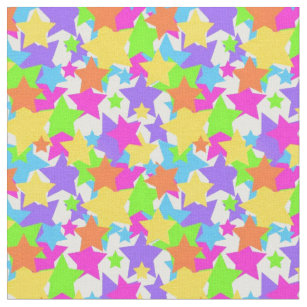 Cute Fun Scattered Stars Colorful & Playful Stof