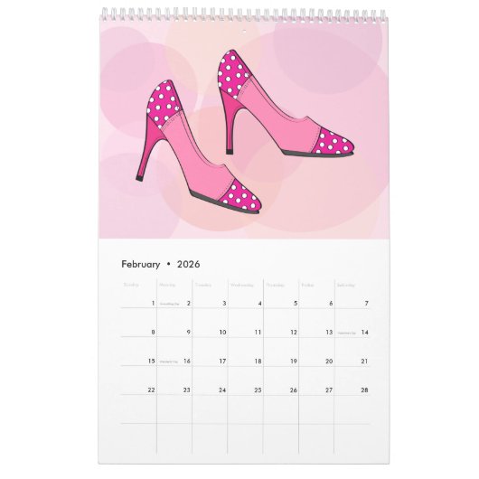 Cute Fun Shoe Calendar Kalender (Feb 2026)