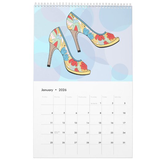 Cute Fun Shoe Calendar Kalender (Jan 2026)