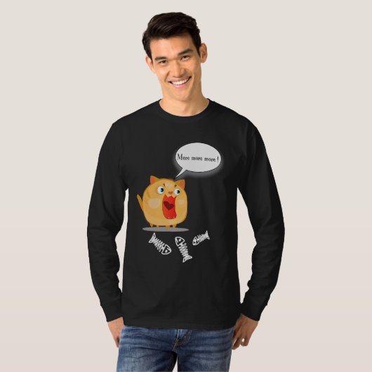 Cute fun & silly fat cat t-shirt (Voorkant volledig)