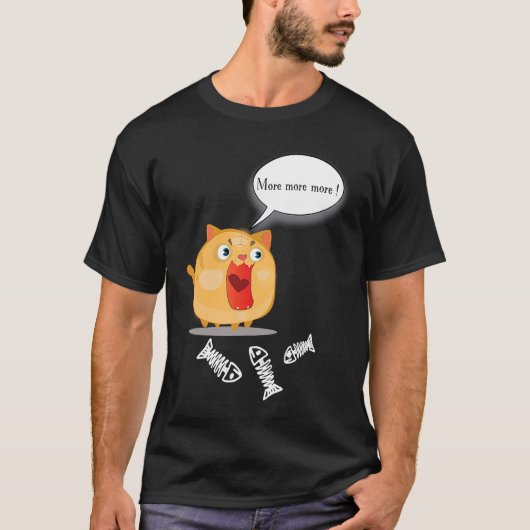 Cute fun & silly fat cat t-shirt (Voorkant)