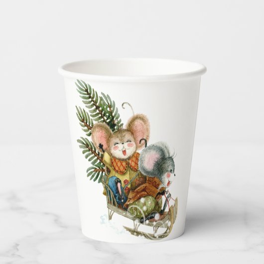 Cute, Fun, Simple Kerstmis Snow, aangepast Papieren Bekers (Achterkant)